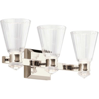 Wandleuchte Wandlampe Badezimmerlampe LED Stahl Glas IP44 B 60,8 cm Spotlampe