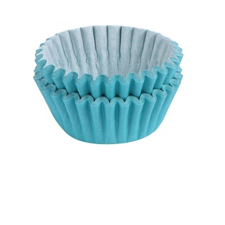 Miss Bakery's House Muffinform Mini Muffinförmchen, (Türkis 200-tlg), kleine Papierbackförmchen für Mini-Cupcakes und Minimuffins blau