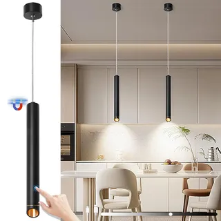 DTSDWA Hängelampe mit Batterie 6000 mAh Pendelleuchte Akku Lampen Ohne Strom Höhenverstellbar Magnetische Dimmbar Hängeleuchte Zylinder Pendelleuchte für Küchenlampe Schlafzimmer Wohnzimmer