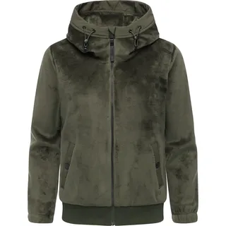 Ragwear Fleecejacke RAGWEAR "Cousy Short Bonded", Damen, Gr. M (38), grün (olivgrün), Obermaterial: 91% Polyester, 9% Elasthan.