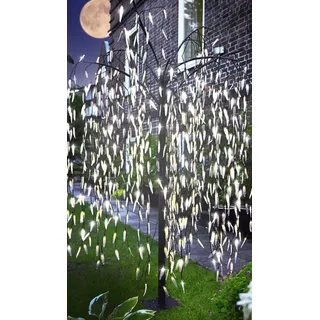 Herbst Gartendeko Lichterbaum 810 LED 2,10m beleuchtet Trauerweide Weide outdoor
