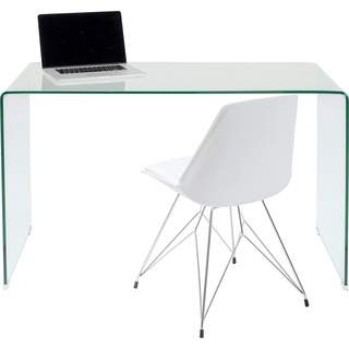 Kare Design Clear Club Schreibtisch 125x60cm, transparenter Schreibtisch aus Glas, minimalistisches und modernes Design, Glas Sekretär, Konsole (H/B/T) 78x125x60cm