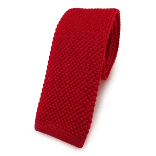 TigerTie Strickkrawatte für Herren – Anzug-Accessoire für elegante Looks – Rot, 5 cm breit - Krawattengröße: ca. Länge 150 cm, Breite 5 cm