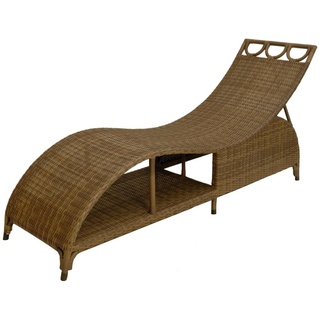 Krines Home Gartenliege Outdoor Liege, Relax Gartenliege aus Polyrattan für den Garten (Braun), aus hochwertigem Polyrattan braun