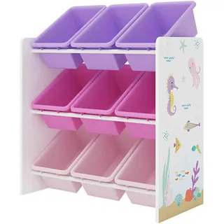 [en.casa] Kinderregal Muxía 60 x 62 x 26,5 cm Holzwerkstoff lila