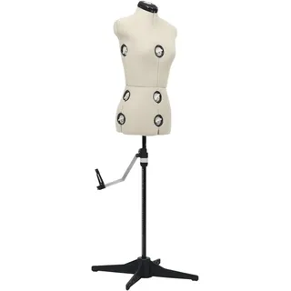 vidaXL Schneiderpuppe Verstellbar Weiblich Schneiderbüste Schaufensterpuppe Torso Mannequin Damenbüste Schaufensterfigur Creme S Größe 33-40