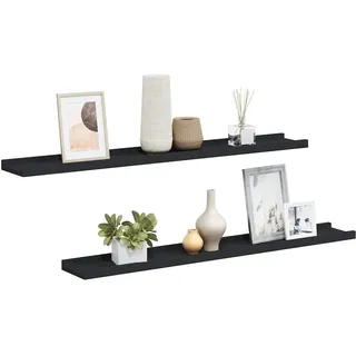 vidaXL Wandregal 80 x 9 x 3 cm Schwarz