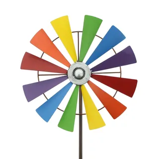 Windrad, Windspiel Regenbogen, Vogelabwehr, ca. Ø 30 cm, GH 120 cm