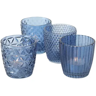 Boltze Windlicht Marilu Glas Blau