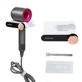 momgyaamz Föhn Halterung Ohne Bohren, Fönhalter rutschfest, Hair Dryer Holder Platzsparend, Haartrockner Halterung für Die Meisten Haartrockner Geeignet, Fönhalterung Kunststoff, 1 STK