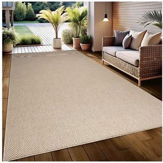 OTTO home Teppich Anna, auch als Läufer erhältlich, rechteckig, Höhe: 3 mm, In- und Outdoor geeignet, Sisal-Optik, Wetterfest & UV-beständig beige 60 cm x 110 cm x 3 mm