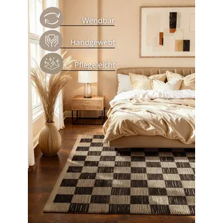 HANSE HOME Rex Juteteppich 120 x 170 cm Schwarz/Weiß