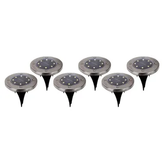 NÄVE LED Solar Erdspieße Kian stahlgrau 6er-Set