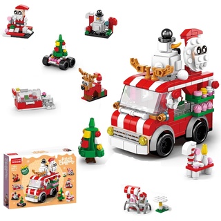 Adventskalender Überraschung Spielzeug, 8 In 1 Autos Fahrzeuge Weihnachten Bausteine, 2023 Weihnachtskalender Geschenk für Kinder, Teenager & Erwachsene, Kompatibel mit Lego (273 Teile)