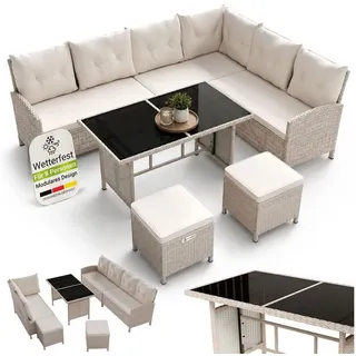Juskys Manacor Lounge-Set creme/sand