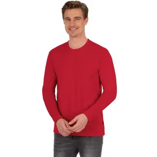 Trigema T-Shirt TRIGEMA Langarmshirt aus 100% Baumwolle (1-tlg) rot