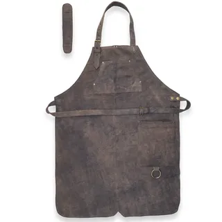 Angus Stoke Lederschürze Grillen - Vollleder Grillschürze - Vintage Leder Schürze - BBQ & Kochschürze - Henry (Antik) - Einheitsgröße