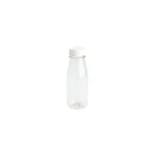 Greenbox rPET Smoothie Flasche, transparent, 250 ml DCD03033 , 1 Karton = 285 Stück, Deckelfarbe: weiß
