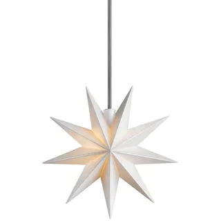 ZICOM LED Weihnachtsstern Fensterstern 9-Zacken wetterfest, weiß Ø 11,5cm,Timer 6h, mit Batteriefach für 3xAA, 4,5V, Innen und Außen für Weihnachten, Hochzeiten, Party, Dekoration, Geschenkidee