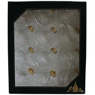 Lauschaer Christbaumschmuck - 12er Set Kugeln klar Uni, Baumkugel zum befüllen, Bastelkugeln Tannenbaum klar, Christbaumkugel durchsichtig, Klarglas Kugeln aus Lauscha, mit goldenem Krönchen,5cm.