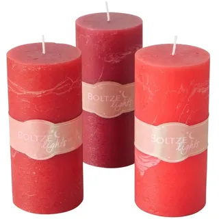 BOLTZE Basic Stumpenkerze rot 15cm Sortiert (1 Stück)