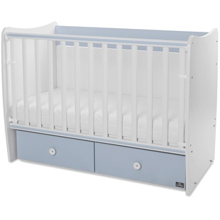 Lorelli Babybett MATRIX NEW Kinderbett 120 x 60 cm, 2 Ebenen, 2 Schubladen blau