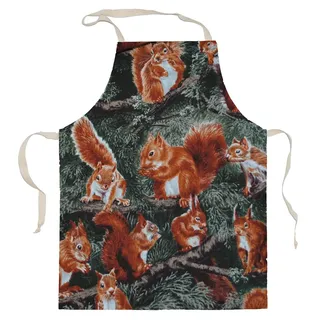 alles-meine.de GmbH Kinderschürze - klein - Eichhörnchen - Schürze/aus 100% Bauwolle - für Jungen & Mädchen - Kinder - Backschürze/Bastelschürze/Gartenschürze - Waldti..