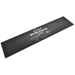 vidaXL Küchenteppich 60 x 300 cm Schwarz