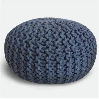 casamia Pouf Baumwolle Ø 45 cm Dunkelblau