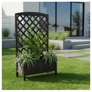Melko Blumenkasten Rankkasten Blumenkasten Rankgitter Holz Schwarz 72x30x120 cm (Stück), Langlebig schwarz