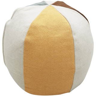 Lorena Canals - Pouf Ball, Ø 45 cm, natur / braun / gelb