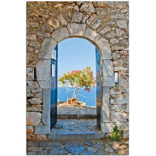 Wallario Outdoor-Poster für Garten oder Balkon Torbogen Toskana, Motivbanner Größe: ca. 60 x 90 cm, Outdoor-Bild