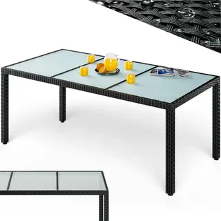 CASARIA Gartentisch 190 x 90 x 75 cm Schwarz