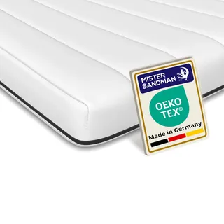 Mister Sandman 80x200 cm Kaltschaum Topper 10 cm Ergonomische Matratzenauflage H2 Komfortlayer für alle Matratzen Öko Tex Zertifiziert Bezug waschbar