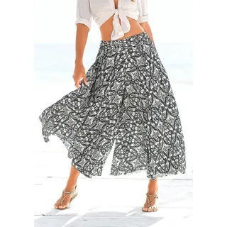 LASCANA Hosenrock mit weitem Bein Alloverdruck, Culotte, weites Bein, luftige Sommerhose, Schlupfhose blau 44