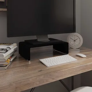 vidaXL TV-Glasaufsatz Lowboard 90x30x13 cm Schwarz Glas