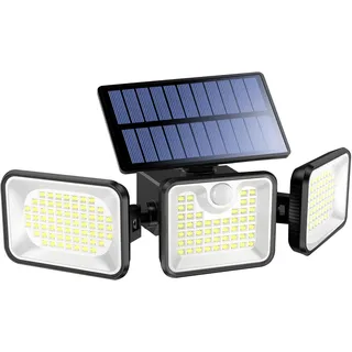 Adamyee Solarlampen für außen mit bewegungsmelder,LED Superhelle Lampe Outdoor/270° Beleuchtungswinkel/Drehbare/IP65 Wasserdicht, Außenlampe für Garage, Garten,Hof, Haustüren