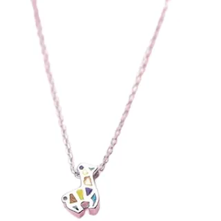 Halskette mit Anhänger Farbenfrohe Giraffen-Ketten & Anhänger für Damen Statement-Sterling-Silber-Schmuck