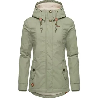 Winterjacke RAGWEAR "Monade", Damen, Gr. S (36), grün (grape leaf), Obermaterial: 65% Polyester, 35% Baumwolle. Futter: 100% Polyester. Wattierung: 100% Polyester, figurbetont Po-bedeckend, verstellbar Rippstrickbündchen mit Druckknopf, Jacken Winterjacke, Damen Winterparka mit Kapuze und m. Fleece gefüttert