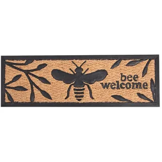 Fallen Fruits Bee Welcome Fußmatte, rutschfest, für drinnen und draußen, 75,5 cm breit, Kokosfaser und Gummi
