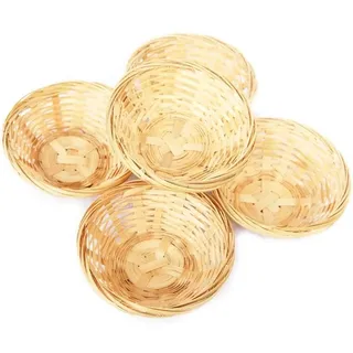 Lashuma Dekokorb Set 5 Stück Runde Körbchen Ø 15 cm beige