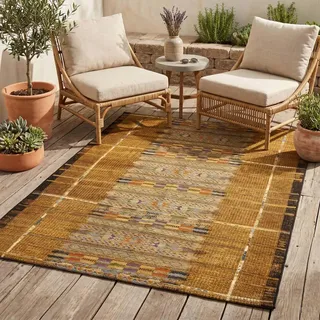 Gino Falcone Outdoor-Africa 38 Outdoor-Teppich 300 x 400 cm Gold