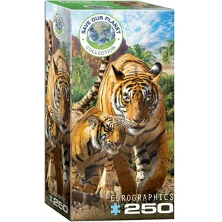 EUROGRAPHICS Puzzle Puzzle Rettet unseren Planeten: Tigers XL 250 Stück, Puzzleteile