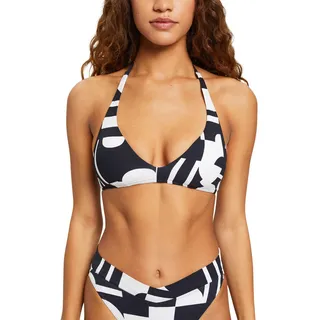 ESPRIT Damen Cube Beach Pad.halterneck Bikini, Black,38/75D - 38/75D