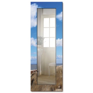 Artland Dekospiegel Leuchtturm Sylt, gerahmter Ganzkörperspiegel, Wandspiegel, mit Motivrahmen, Landhaus blau 50,4 cm x 140,4 cm x 1,6 cm