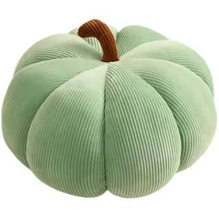 Herfair Kürbis-Überwurfkissen, 3D Plüsch Kürbis Dekokissen Kopfkissen, Halloween Kürbis Deko Kissen, Fotografie, Halloween dekoratives Kissen (grün,55cm)