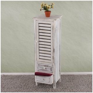 Kommode Schrank, 90x30x25cm, Shabby-Look,Shabby-Chic, Vintage ~ weiß