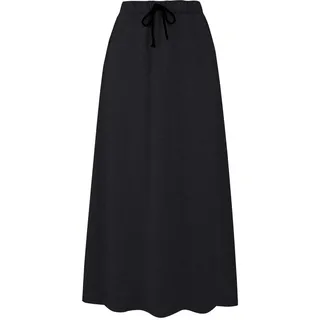 Ylingjun Damen Winterrock mit warmem Fleece gefüttert, lang, elastische Taille, A-Linie, ausgestellt, Winterrock - Schwarz - 3X-Groß - 3XL