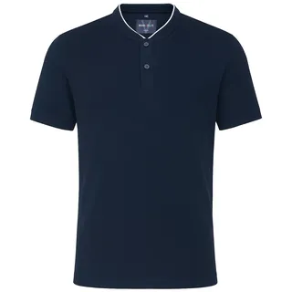 Marvelis Herren Poloshirt Modern Fit Stehkragen Einfarbig Marine - L