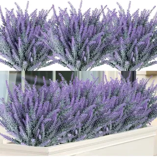 Set Mit 12 Künstlichen Lavendel- Und Lila Blumensträußen Für Zuhause, Hochzeiten Und Gartendekoration